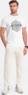 Zdjęcie produktu dla Ombre Clothing Męskie spodnie dresowe Xah kremowe XXL