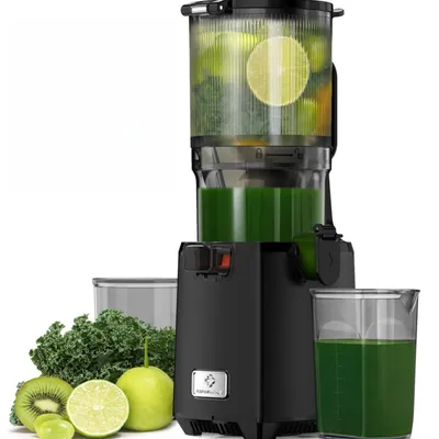 Produktbild von AIORBER Slow Juicer Entsafter 180Nm mit großem 115mm Einfüllschacht, leise, BPA-frei, einfache Reinigung, 45 U/min Kaltpress Saftpresse, Schwarz