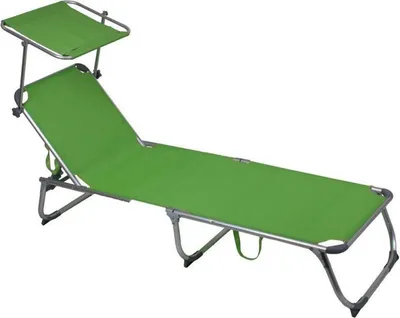 Zdjęcie produktu dla Leżak ogrodowy z baldachimem Kiso 504665, zielony, 188 x 61 x 30 cm