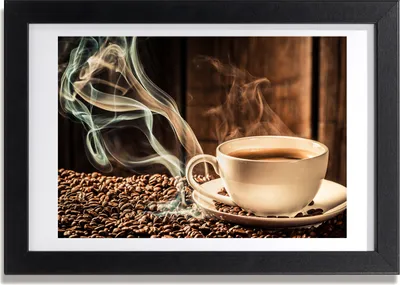 Produktbild von Bild 30x20 MDF-Rahmen, Wandkunst aromatischer Kaffee