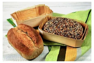 Produktbild von Hobbybäcker Holzbackform für Brot mit Backpapiereinlage, 4 Stück, Einwegbackformen, Maße 18,5 x 11 x 5,7 cm