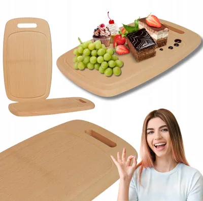 Obrázek produktu pro Woodcarver Bukové oválné prkénko na krájení s rukojetí 35 cm