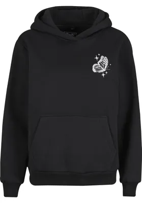 Imagen del producto de Sudadera para mujer Urban Classics Wildest Dreams, modelo con capucha y textura suave, color negro, talla XS