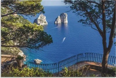 Produktbild von ARTland Wandbild Alu für Innen & Outdoor Faraglione-Felsen auf Capri, Italien Größe: 60x40 cm