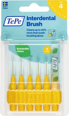 Produktbild von TePe | Interdentalbürsten Original 0,7 mm - Gelb - Effektive Reinigung - 6 Stück