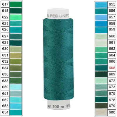 100m / 1 Spule Unipoly 120 TEX14x2 Polyester dunkelgrün