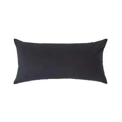 Obrázek produktu pro HOMESCAPES povlak na polštář, 100% egyptská bavlna, černý, hustota vláken 200, 40 x 80 cm