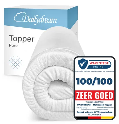 Topper 90x200 cm, Memory-Schaum, 5 cm hoch, waschbarer Bezug