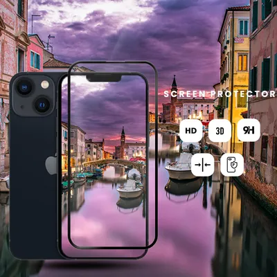 Produktbild von 1-Pack iPhone 13 Displayschutzfolie - Gehärtetes Glas 9H - Super Qualität 3D