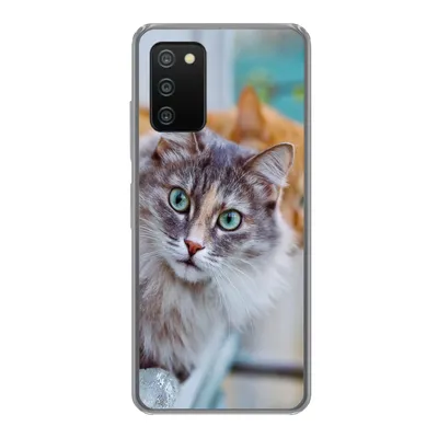 Produktbild von MuchoWow® Handyhülle Schutzhülle Hülle für Samsung Galaxy A03s Katze - Fenster - Katzen Silikon Softcase Handy Hülle - Schutz