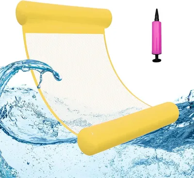 Produktbild von Multifunktionale Schwimmhängematte, aufblasbar 4-in-1, mit Luftpumpe, ultraleicht, fuer Pool