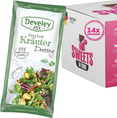 Produktbild von Develey Gartenkräuter Dressing Portionsbeutel 14x75 ml