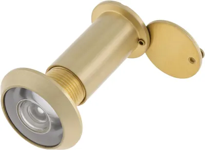 Imagen del producto de Mirilla de latón, con un ángulo de visión de 200 grados, para puertas de 3,5 a 5,5 cm de grosor, con protección de la lente