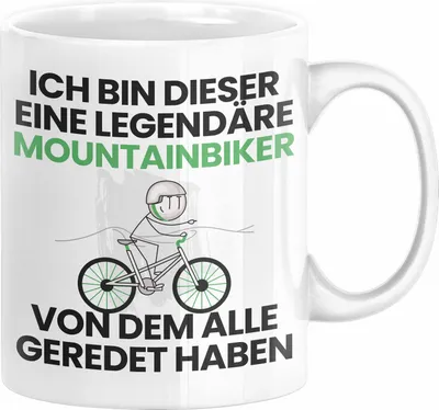 Produktbild von Mountainbiker Geschenk Tasse Lustige Geschenkidee Geburtstag für Mountainbiker Ich Bin Dieser Legendäre Mountainbiker Von Dem Alle Geredet Haben Kaffee-Becher (Weiß)