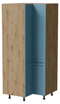 Produktbild von Eckvorratsschrank BARI 90x90cm lackiert Farbe & Ausführung wählbar BA-D24N/207,RAL 5024 pastellblau matt,Eiche Artisan