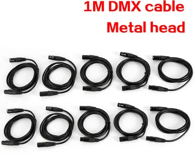 Zdjęcie produktu dla Kabel 5 sztuk 1m kabel mikrofonowy zbalansowany XLR 3-pin DMX cyfrowe wejście i wyjście audio czarny