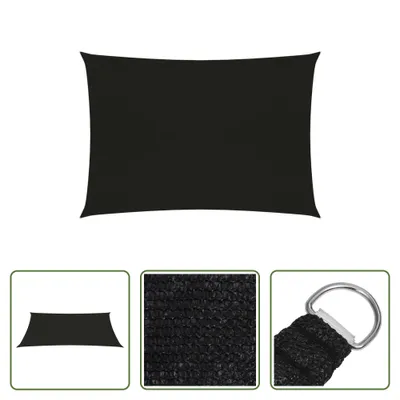 Produktbild von The Living Store Sonnensegel 160 g/m² Schwarz 2,5x4 m HDPE