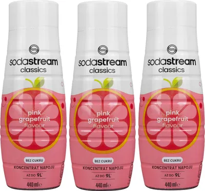 Image de SodaStream Sirop pour boissons Pink Grejpfruit sans sucre, 440ml, 3 pièces