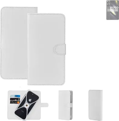 Produktbild von K-S-Trade Handy Hülle Schutz Hülle kompatibel mit POCO F6 Cover Case Bookstyle Bumper weiß 1x