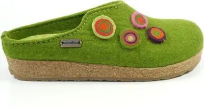 Produktbild von Haflinger Damen Hausschuh Pantoffel Wollfilz Grizzly Kanon 731023, Größe:40 EU, Farbe:Grün
