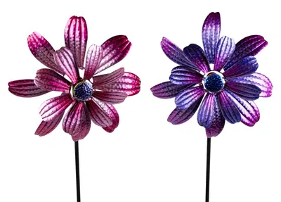 Produktbild von Windrad Blume Garten Metall kugelgelagert Windspiel Ø 25 cm / 120cm