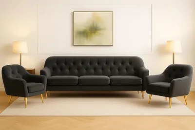 Produktbild von Wohnzimmer-Set BENITO 2: 3-Sitzer Sofa + 2 Sessel – Stil, Komfort und Funktionalität für Ihr Zuhause
