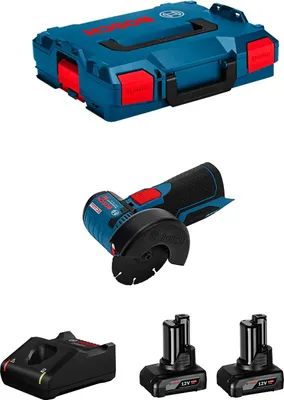 Produktbild von Winkelschleifer BOSCH GWS 12V-76 (2 x 6,0 Ah + GAL12V-40 + L-Boxx 102)