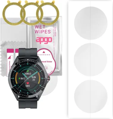 Produktbild von apgo 3 Stück Schutzfolie, klar, kompatibel mit Kumi GW16T Smartwatch, Hydrogel Displayschutzfolie mit Positionierhilfe, Displayfolie, robust und kratzfest