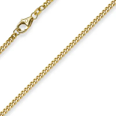Produktbild von 2,5mm Panzerkette Kette Collier aus 585 Gold Gelbgold Goldkette 55cm Uni