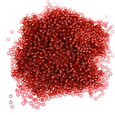 10g Rocailles Glasperlen rund rot