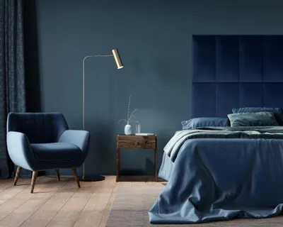 Produktbild von Wandkissen Riviera dunkelblau Samt-Optik 30 x 60 cm