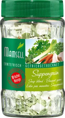 Produktbild von MAMSELL Suppengrün, gefriergetrocknet, 35g - 100% Natur, erntefrische Qualität