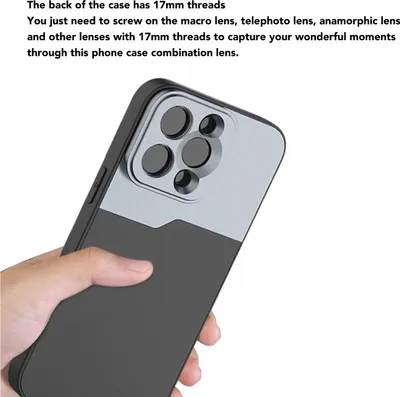 Produktbild von Handyhülle mit 17-mm-Gewinde, ergonomisch, leicht, sturzsicher, 17-mm-Linse für iPhone 15 Pro Max