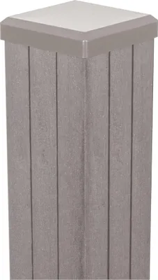 Produktbild von GroJa Zaunelement Pfosten zum Aufdübeln inkl. Kappe 7 x 7 Bi-Color-Sand 1900 mm