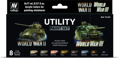Vallejo Model Color Set 70201 Utility Paint Set Airbrush Farben