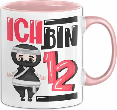 Produktbild von 12. Geburtstag Geschenk Tasse BecherJungs Mädchen Geburtstagsgeschenk Ninja Ich Bin 12 (Rosa)