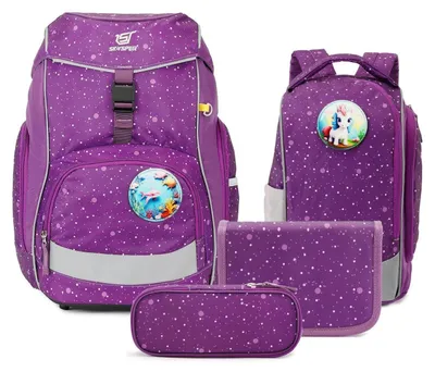 Produktbild von Schulranzen Set 5-teilig für Jungen Mädchen 1. Klasse Lila