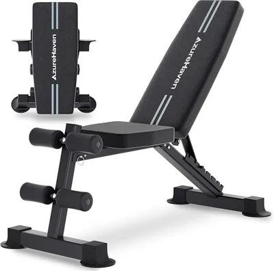Imagen del producto de Banco de pesas plegable y ajustable, banco de entrenamiento multifuncional, banco inclinado para ejercicios de todo el cuerpo, banco de fitness 7 en 1 para uso en casa o en el gimnasio, con una capacidad de peso de 360 kg