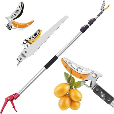 Produktbild von Teleskopische Astschere, 1,2 - 2,2 m, zum Beschneiden von Bäumen, Sträuchern und Obstbäumen, sowie eine teleskopische Heckenschere