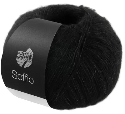 Produktbild von Lana Grossa SOFFIO 25 g flauschiges Lace-Garn aus Wolle mit Kaschmiranteil 215m Farbe 020 - Schwarz