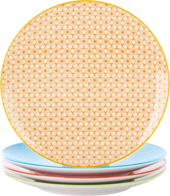 Obrázek produktu pro Vancasso Natsuki Porcelánový dezertní talíř, sada 4 kusů dortových talířů, Ø 21,5 cm Plochý talíř na snídani