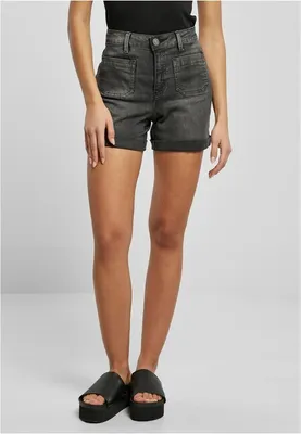 Produktbild von Damen-Shorts Urban Classics, Vintage-Denim-Look, schwarz, gewaschen - Größe 31