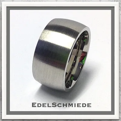 Produktbild von Edelschmiede925 schlichter Edelstahlring - breit und matt - Ringgröße  52