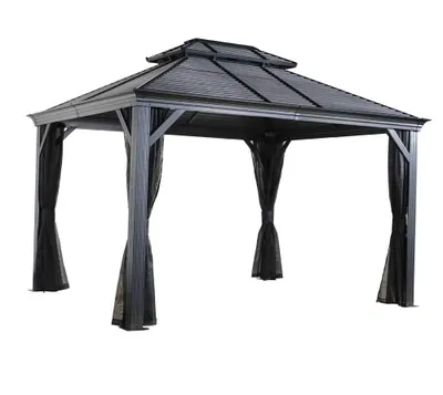 Produktbild von Sojag Mykonos 1014 Pavillon mit festem Dach mit Moskitonetz 3x4 m
