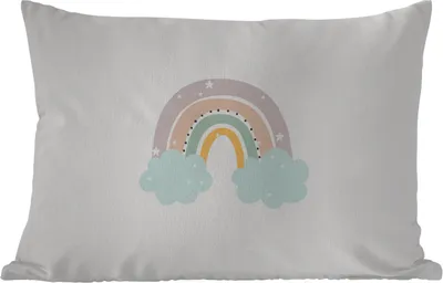 Produktbild von MuchoWow® Outdoor Kissen - Regenbogen - Sterne - Punkte - Wolken - Kinder - 60x40 cm - Wetterfest - Lounge Kissen - Zierkissen - Kissen für Innenräume