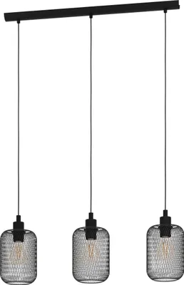 Image de Eglo 43333 WRINGTON E27 triple suspension 740x150mm noir