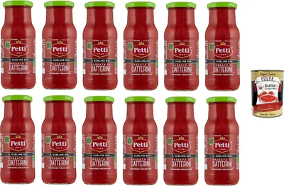 Produktbild von Petti Il sublime, Passata di datterini,Datterini-Tomatenpüree 12x350gr + Italian Gourmet polpa 400g
