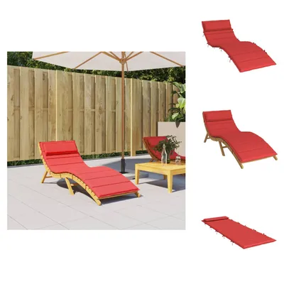 Zdjęcie produktu dla vidaXL Poduszka na leżak czerwona 180x60x3 cm tkanina Oxford - Poduszka do siedzenia