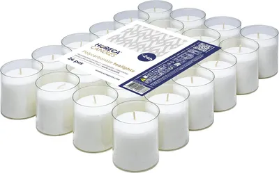 Produktbild von Brenndauer: 24 Stunden – Set mit 24 Duftlosen Teelichtern – Transparente Kunststoffbecher