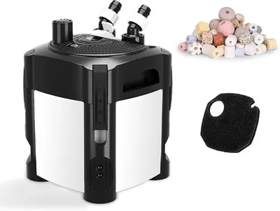 Produktbild von Außenfilter, 1200L/h Einstellbarer Aquarium Filter mit 3-Stufige Filtration, 18W Leiser Außenfilter für Aquarien bis 250L